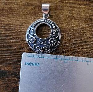 Sterling silver floral pendant